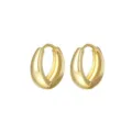 Minimalistische gladde geometrische 18k vergulde chunky creolen oorbellen voor dames. - Oorbellen 4 / Goud