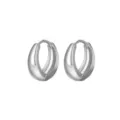 Eenvoudige zilveren dikke hoop oorringen minimalistische metalen oorbellen voor dames mode - Oorringen nr. 4 witgoudkleur 16 mm