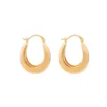 Vergulde dikke creolen oorbellen voor dames, minimalistisch glad hoorn design. - Oorbellen 3 / Goud