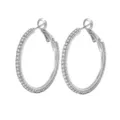 Zilveren zirkonia creolen oorbellen klassieke ronde oorbellen voor dames elegante sieraden - 50mm / Witgoud