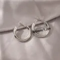 Minimalistische 30mm dikke zilveren C-vormige oorbellen voor dames, chique sieraden. - 30mm / Witgoud