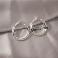 Zilveren C-vormige creolen, 30mm minimalistische dikke metalen oorbellen voor dagelijks gebruik. - 30mm / Dik Zilver