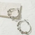 Zilveren dubbellaagse kraal oorringen niche ontwerp mode statement sieraden dames - Stijl 6 Zilver