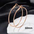 Roségoud grote creolen oorbellen 60mm roestvrij staal fashion sieraden voor vrouwen - 60mm / Roségoud