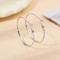 Minimalistische grote zilveren créolen mode dagelijkse kleding chic lichtgewicht elegante accessoi - Zilver + Wit