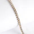 Bracelet tennis en acier inoxydable doré avec zircons brillants bijoux élégants pour femmes - Bracelet / Largeur 3mm (16cm+5cm) / Or