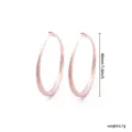 Elegante roségoudde grote creolen voor dames, stijlvolle minimalistische metalen sieraden. - 40mm / Roségoud