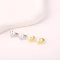 Goud en zilver kleurige hart letter J oorknopjes, strass messing mode sieraden voor dames. - Letter J