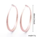 Roségoud grote creolen 60mm eenvoudige ronde metalen oorbellen voor vrouwen mode sieraden - 60mm / Roségoud