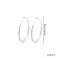 Klassieke minimalistische zilveren grote oorbellen creolen voor dames, stijlvolle sieraden. - 40mm / Witgoud