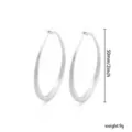 Eenvoudige zilveren grote creoolse oorbellen voor dames, elegante minimalistische mode. - 50mm / Witgoud