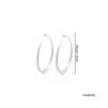 Zilveren metalen creoolse oorbellen voor dames, minimalistisch groot cirkeldesign, chic. - 30mm / Witgoud
