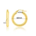 Vergulde dikke creolen 60mm grote ronde oorbellen voor dames mode sieraden stijl - 30 mm 18K echt goud