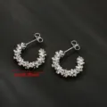 Zilveren onregelmatige geometrische oorbellen voor dames, trendy minimalistische oorkloppers. - Stijl 2 / Zilver