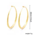 Gouden oorbellen voor vrouwen, minimalistisch en groot cirkelontwerp, maat 60mm, 11g. - 60mm / 18K Verguld