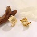 Gouden geometrische multi-tube creolen oorbellen voor dames minimalistische mode sieraden - Vierlaagse Buisvormige Geometrische Stijl (A-008) / Goud