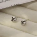 Elegant metal spiral geometric stud earrings, minimalist fashion design for daily wear new. - Spiral Earrings Style M - White Gold