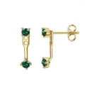 Elegante gouden oorknopjes met groene zirkonia stenen voor dames mode sieraden. - Model-009