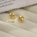 Elegantes pendientes de tuerca geométricos en espiral de metal, joyería elegante para mujer. - 1.0cm / Pendientes de espiral estilo V - Dorado