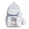 Leuke blauw-witte gestreepte rugzak met konijnenoren en sterrenmotief voor schoolgebruik. - Zonder Hanger / Blauw