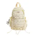 Japans Stijl Polka Dot Geplooide Rugzak Grote Capaciteit Schattige Schooltas - Zonder Hanger / Geel