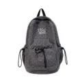 Casual grey polka dot backpack stylish student school bag large capacity casual daypack - Dark Gray