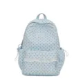 Zaino stile giapponese stampato a stelle blu con bordo in pizzo bianco per ragazze scuola e uso. - senza ciondolo / Blu