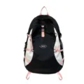 Lightweight black and white backpack with pink straps, outdoor hiking waterproof travel bag. - Black and White Patchwork
