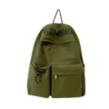 Grüner Canvas-Rucksack für Outdoor-Reisen, lässige Tasche mit vielen Fächern. - Armeegrün