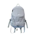 Lightweight grey canvas backpack casual student school bag with drawstring and mesh side pockets. - L / Gray