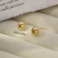 Pendientes de tuerca espiral metal dorado, diseño geométrico compacto, joya elegante. - 0.8cm / Pendientes de espiral estilo L - Dorado