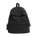 Sac à dos de voyage loisir noir en nylon, sac à dos scolaire minimaliste quotidien unisexe - Noir