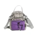 Grau-lila Nylon Mini-Umhängetasche Rucksack mit Kordelzug für Outdoor, Sport und Reisen. - Grau