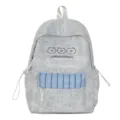 Sac à dos mignon japonais pour femmes étudiantes, sac d'école gris grand capacité avec ours. - Sans Pendentif / Gris clair