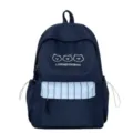 Sac à dos d'école colorblock style japonais pour femmes, grand sac de loisirs pour ados. - Sans Pendentif / Bleu foncé