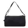 Black Cylindrical Nylon Shoulder Bag Casual Crossbody Bag for Women Fashion Daily - Black