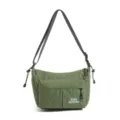 Green grid nylon crossbody bag lightweight casual shoulder bag for outdoor travel - Green