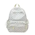 Koreaanse stijl polkadot rugzak met kant afwerking, vooraanzicht van casual tas - Zonder Hanger / Wit Groot