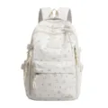 Witte casual rugzak voor dames en studenten met leuke sterrenprint, grote capaciteit. - Zonder Hanger / Wit