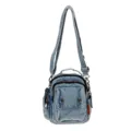 Sac bandoulière décontracté en denim pour femme, sac à main en jean multi-poches. - Sans Pendentif / Bleu clair