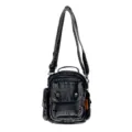Sac Bandoulière en Denim Gris Foncé Sac Décontracté Poches Multiples Sac à Main Tendance - Sans Pendentif / Noir