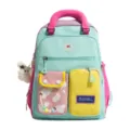 Dopamine colorblock vrouwen rugzak schattig casual studenten schooltas trendy reistas - Zonder Hanger / Lichtblauw