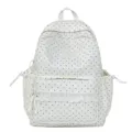 Schattige polka dot rugzak met kanten afwerking voor meisjes lichte casual schooltas - Zonder Hanger / Wit