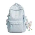 Leuke lichtblauwe stippen rugzak voor meisjes, zoete Japanse stijl casual schooltas. - Blauw