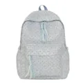 Lichtblauwe rugzak met stippen, schattig konijnenpatroon, kwastje ritsen en voorvak. - Zonder Hanger / Blauw
