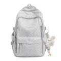 Japanse schattige stippen rugzak voor schoolmeisjes, lichtgewicht dagelijkse casual tas. - Zonder Hanger / Grijs