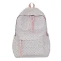 Roze stippen rugzak voor dames casual schattige schooltas met voorvak en kwastjes - Zonder Hanger / Roze