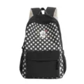 Klassieke zwart-witte ruitjes schoolrugzak met schattige beren borduurwerk voor studenten. - Zonder Hanger / Zwart
