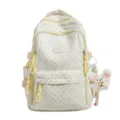 Japanse stijl schattige stippen canvas rugzak voor vrouwen en meisjes, mooie schooltas. - Zonder Hanger / Geel