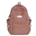 Sac à dos d'école en velours côtelé rose avec motif d'étoiles et écusson nuage pour filles - Sans Pendentif / Rose